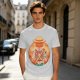 Olive T-Shirt Featuring Anime Character With Straw Hat Back View