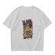 Olive Graphic T-Shirt With Bloody Burger Monster Print