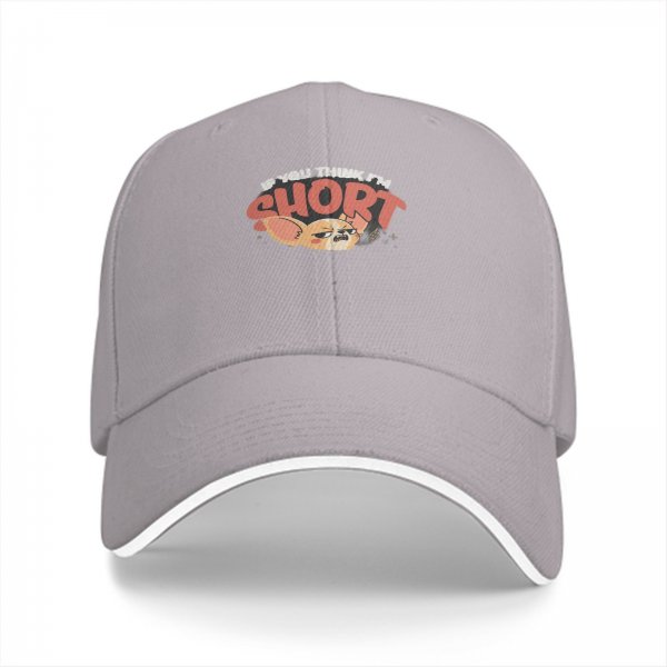 Black baseball cap with 'If You Think I'm Short' and annoyed fennec graphic