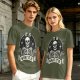 Olive t-shirt with skeleton graphic and 'It Is What It Is' text