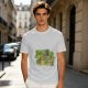 Olive T-Shirt With Playful Cat And House Plants Graphic