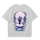 Olive T-Shirt With Moonlit Pirate Ship And Silhouette Figure Print