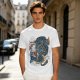 Olive Anime Dragon Graphic Short Sleeve T-Shirt