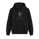 Black hoodie with alien UFO disco ball and dancing cats graphic