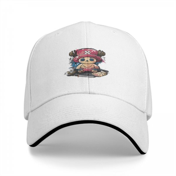 Black Baseball Cap with Cute Tony Tony Chopper Anime Print