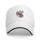 Black baseball cap with spooky fox and pumpkin coffee cup print