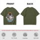 Oversized T-Shirt With Chubby Cat In Ramen Bowl Print