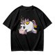 Olive T-Shirt With Grumpy Unicorn Graphic Print