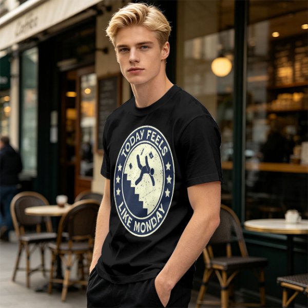 Today Feels Like Monday Stair Fall Graphic T-Shirt
