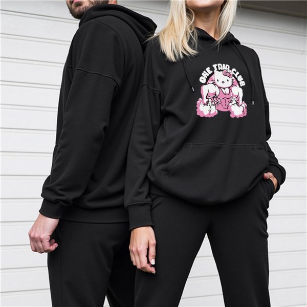 Black Hoodie With Buff Hello Kitty One True Club Graphic