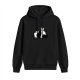 Black Hoodie With Cute Lazy Panda Graphic Print