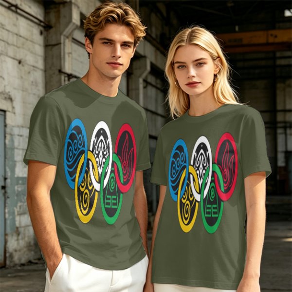 Avatar The Last Airbender Four Elements Symbols Graphic T-Shirt