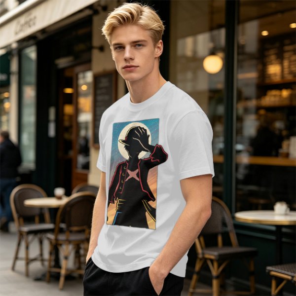 Olive Anime Character Silhouette Graphic T-Shirt