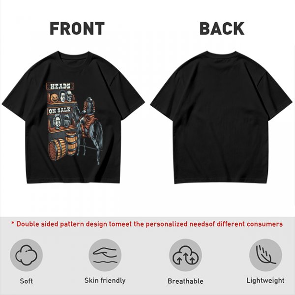 Heads On Sale Graphic Tee With Head Shelf And Horseman Art