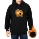 Black hoodie with funny Noah's ark cat graphic print