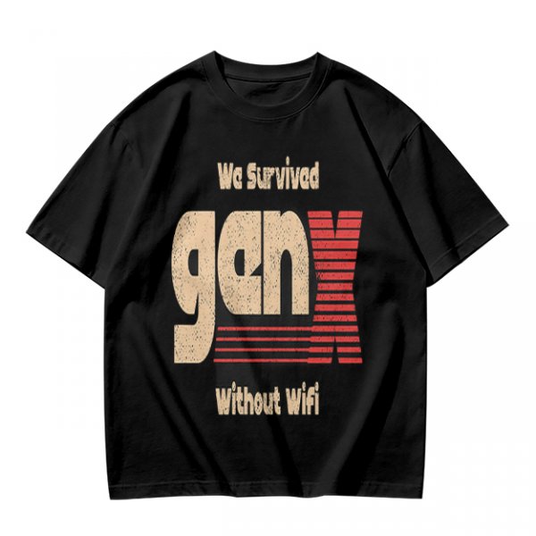 Gen X We Survived Without Wifi Graphic T-Shirt