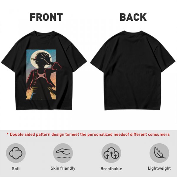 Olive Anime Character Silhouette Graphic T-Shirt