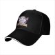 Black baseball cap with funny cloud rainbow storm graphic