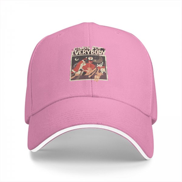 Black Baseball Cap With Cats For Everybody Christmas Print