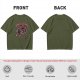 Olive green t-shirt with dimensional demogorgon graphic print