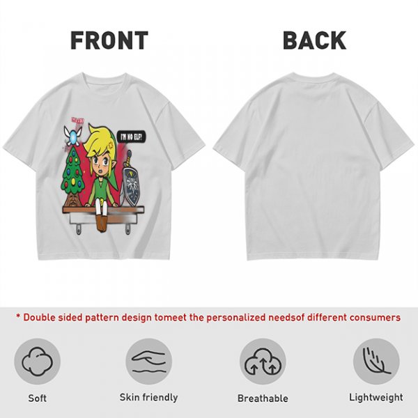 Zelda Christmas I'm No Elf Funny Graphic T-Shirt Design