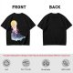 Olive T-Shirt with Watercolor Witch and Moon Art Print