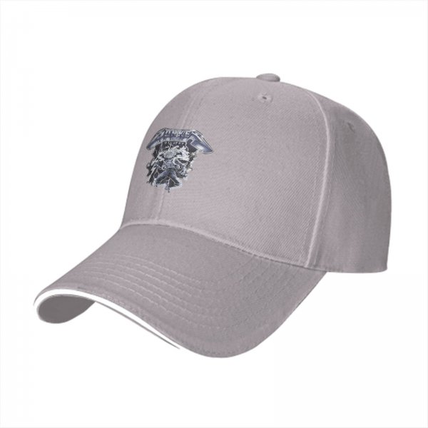 Black Baseball Cap With Metallic Graphic Print Design