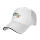 Black baseball cap with kitties and rainbow graphic