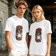 Olive graphic t-shirt with nervous raccoon and 'all of my systems nervous' text
