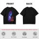 Olive T-Shirt With Purple Haired Figure Night Scene Print