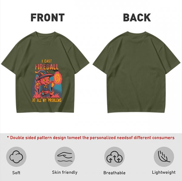 I Cast Fireball At All My Problems Dragon Wizard T-Shirt