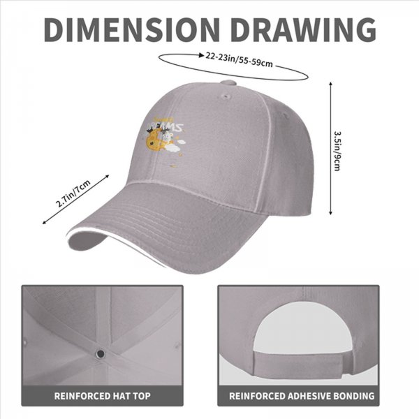 Black baseball cap with Sweet Dreams cheese moon and mouse graphic
