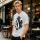 Olive T-Shirt With Western Gunslinger Crow And Roses Graphic