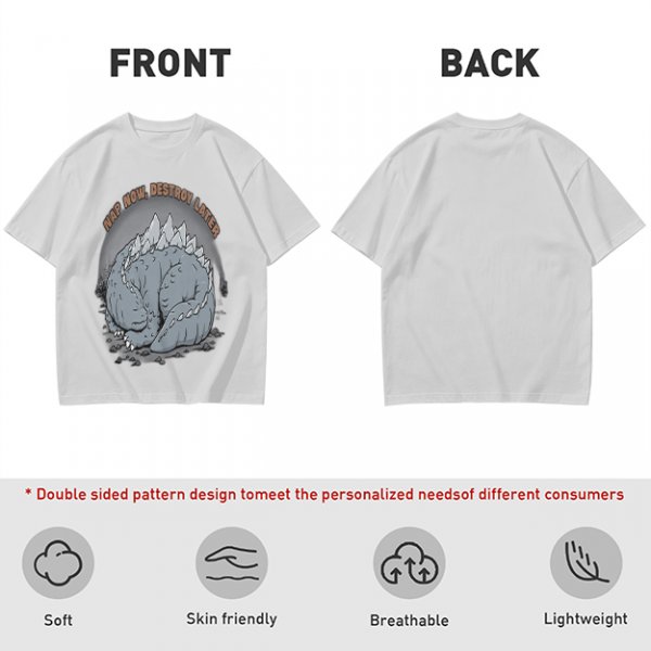 Nap Now Destroy Later Sleeping Godzilla Graphic T-Shirt