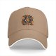 Black Baseball Cap With Christmas Gingerbread Cat Print