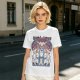 Olive green t-shirt with stained glass style forest spirit anime artwork