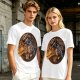Olive T-Shirt With Dragon And Warrior Fantasy Art Print
