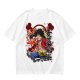 One Piece Monkey D. Luffy Graphic Print Olive T-Shirt