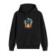Black Hoodie With Cute Dragon Viking On Jack-o'-lantern Print