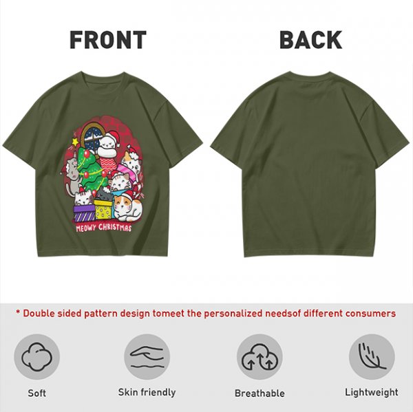 Meowy Christmas Cat Holiday Graphic T-Shirt
