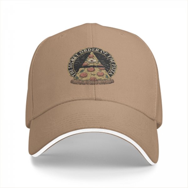 Black Baseball Cap With The Secret Order Of The Pizza Graphic