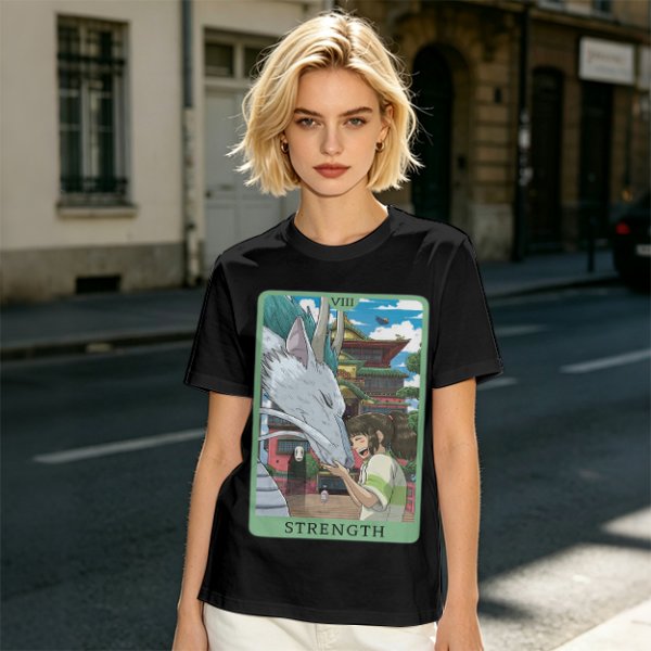 Spirited Away Haku Chihiro Strength Tarot Graphic T-Shirt