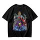 Olive T-shirt with Villainous Cartoon Character Group Print