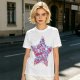 Olive T-Shirt With Patriotic Star Fast Food Print