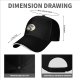 Black baseball cap with yin yang cat graphic design