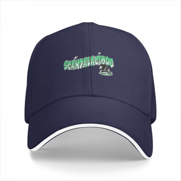 Black Baseball Cap With Green Scandalacious Graphic Print