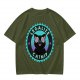 Olive T-Shirt with 'Legalize Catnip' Hypnotic Black Cat Graphic