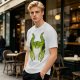 Olive Green T-Shirt With Monster Horned Claw Graphic Print