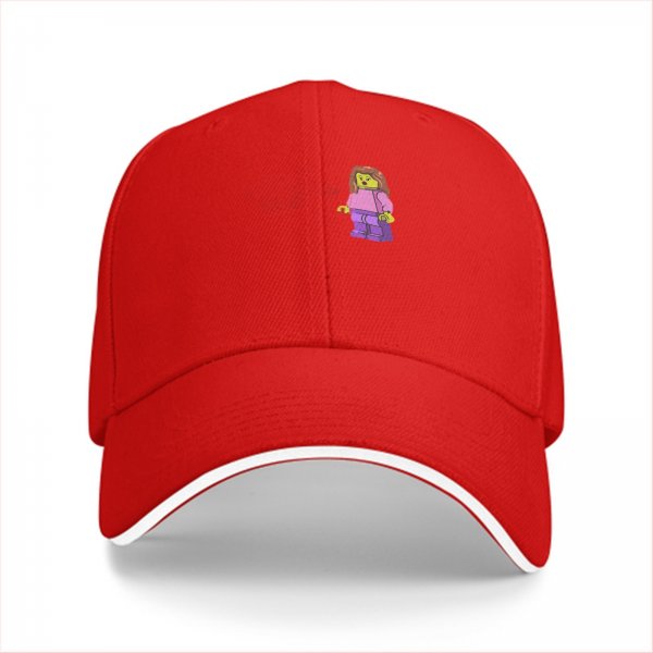 Black Baseball Cap with Lego Girl Minifigure Graphic