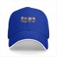 Black baseball cap with cartoon characters eating at table print